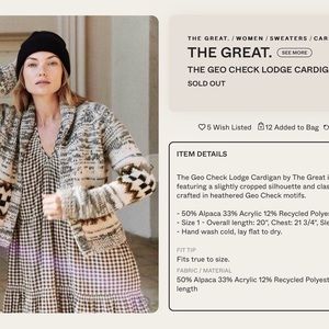 The GREAT Geo Check Ranch Cardigan